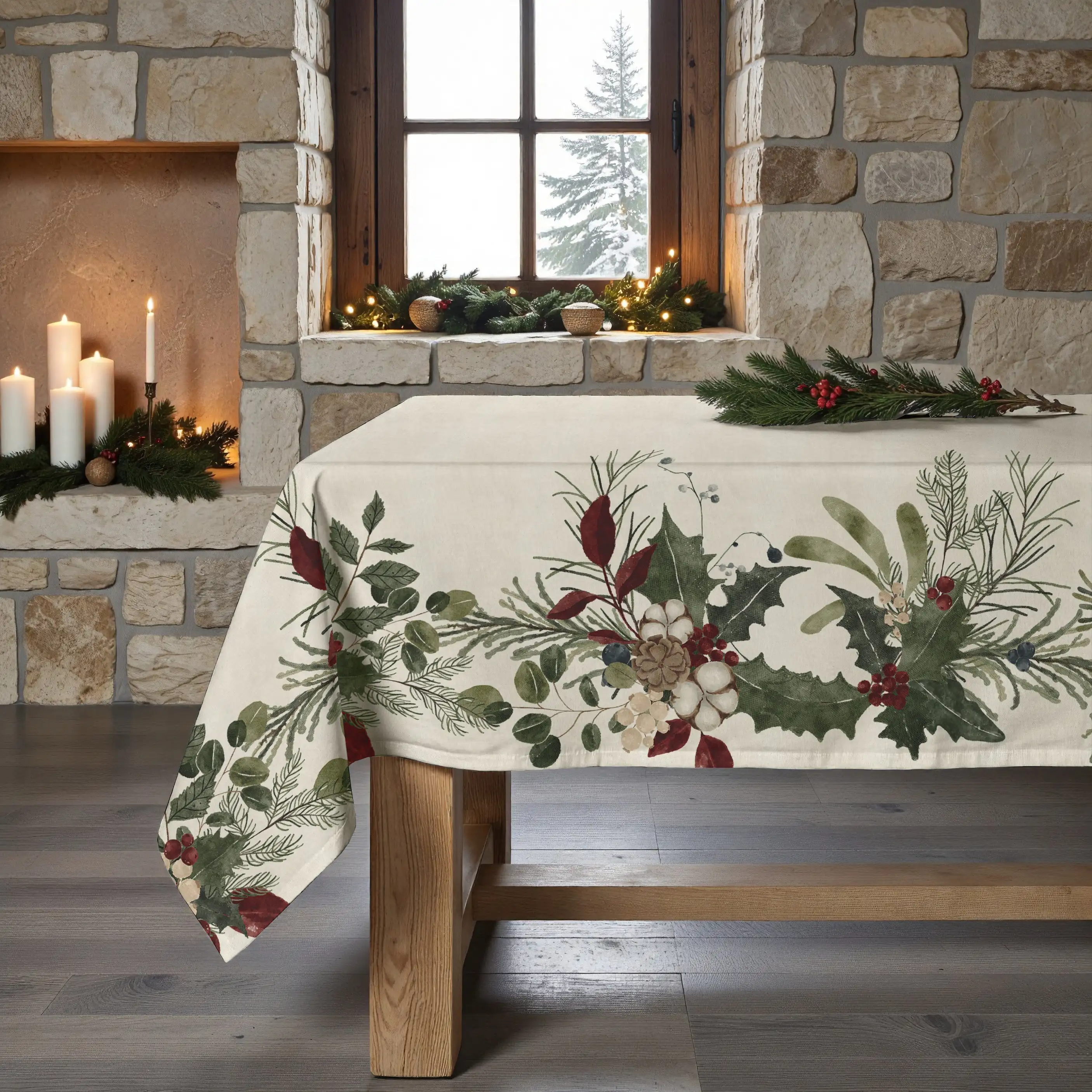BL Belum Mantel Resinado Antimanchas Muerdago - Impermeable y Resistente a Manchas