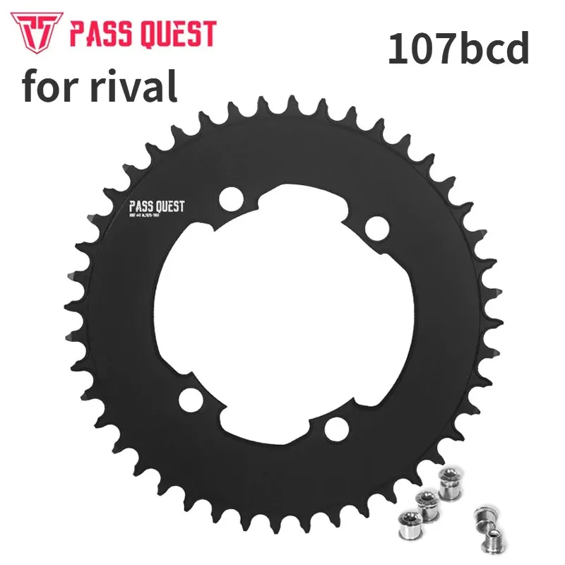 PASS QUEST Round Chainring 107BCD for Sram Rival AXS 12S Crankset 107 Bcd MTB Road Bike Chainwheel 36 40 42 54 56 58 T