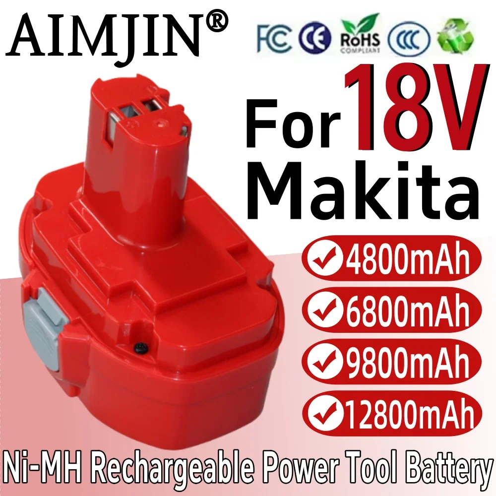 18V Power tool battery 4800/6800/9800/12800mAh Ni-MH Battery For Makita Compatible PA12 PA14 PA09 PA18 9100 1220 1420 1435 6270D