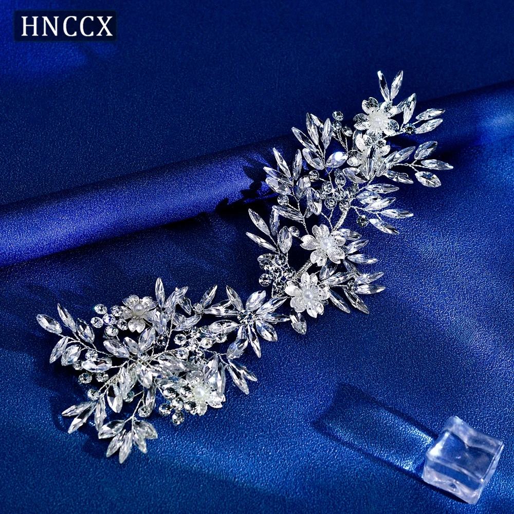 HNCCX Bridal Hair Comb Alloy Flower Hair Accessories Rhinestone Leaf Headwear Bride Headband Bridesmaid Party Headwear CP289