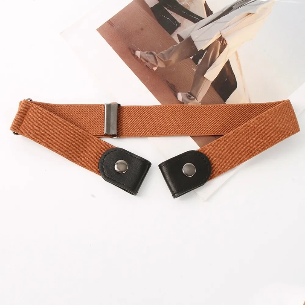 New Easy To Wear Invisible Belt Stretch Elastic Canvas Buckle-Free Belts Adjustable Comfortable Elastic Waist Band for Women Men