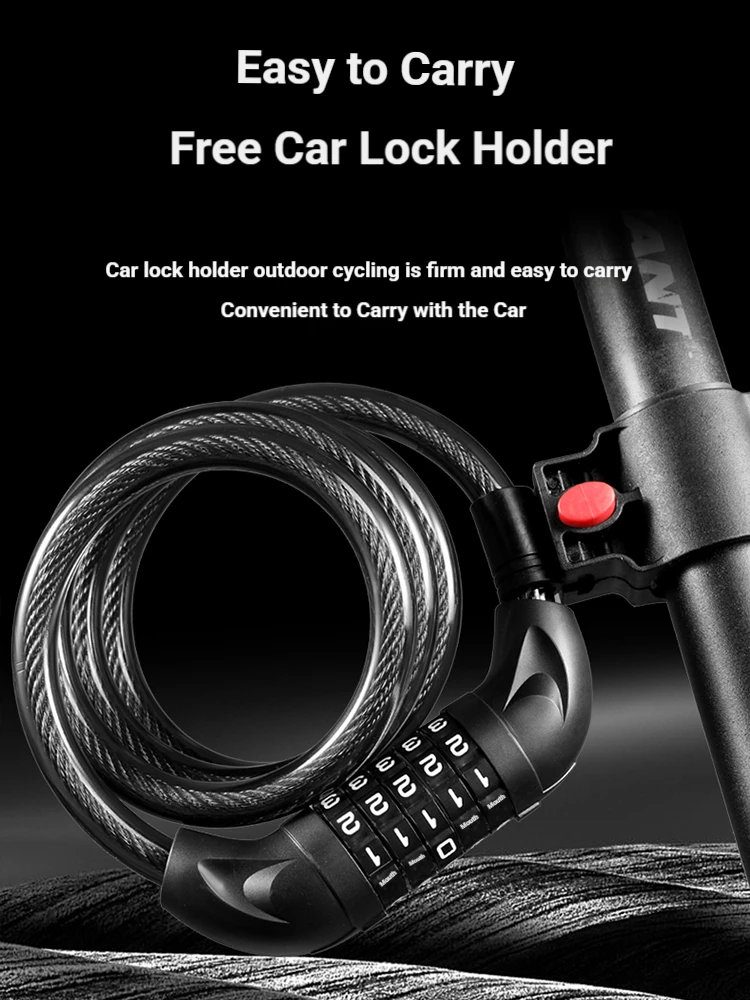 TOSUOD Bicycle Cable Lock MTB Road Bicycle Anti-Theft Four or Five Digit Password Scooter Motorcycle Accessories Bicycle Lock - view 6