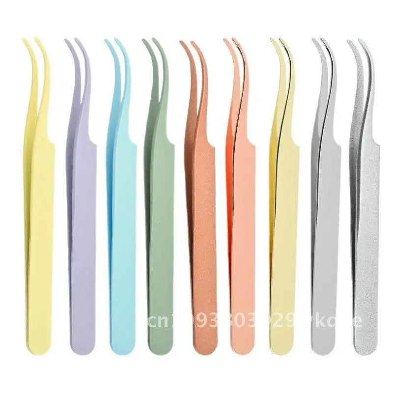 3 قطعة ملاقط رموش من الفولاذ المقاوم للصدأ مشبك رأس مستدير أداة تجعيد الرموش للاستخدام الاحترافي بألوان متعددة