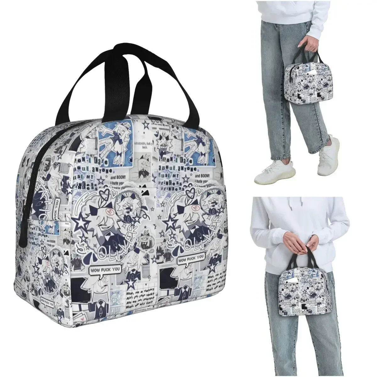 Fundamental Paper Education Oliver Insulated Lunch Bag for Women Children Portable Food Boxes Thermal Lunch Box Tote