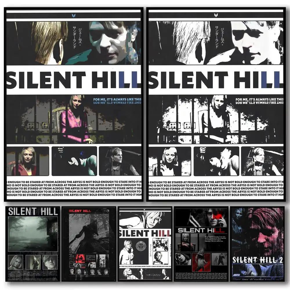 

Hot Game S-silent hill Painting Calligraphy Vintage Canvas Posters For Living Room Or Bar Retro Wall Art Home Design Wall Art