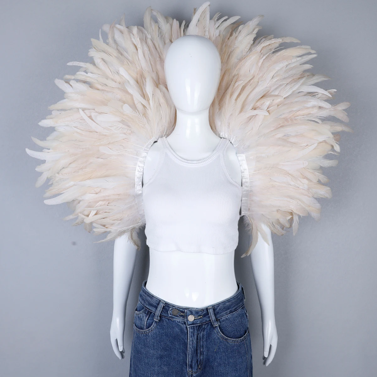 Luxe veren sjaal cosplay ontwerper punk Halloween carnaval gemaskerde bal feestaccessoire elegante kleding voor feestelijke gelegenheden
