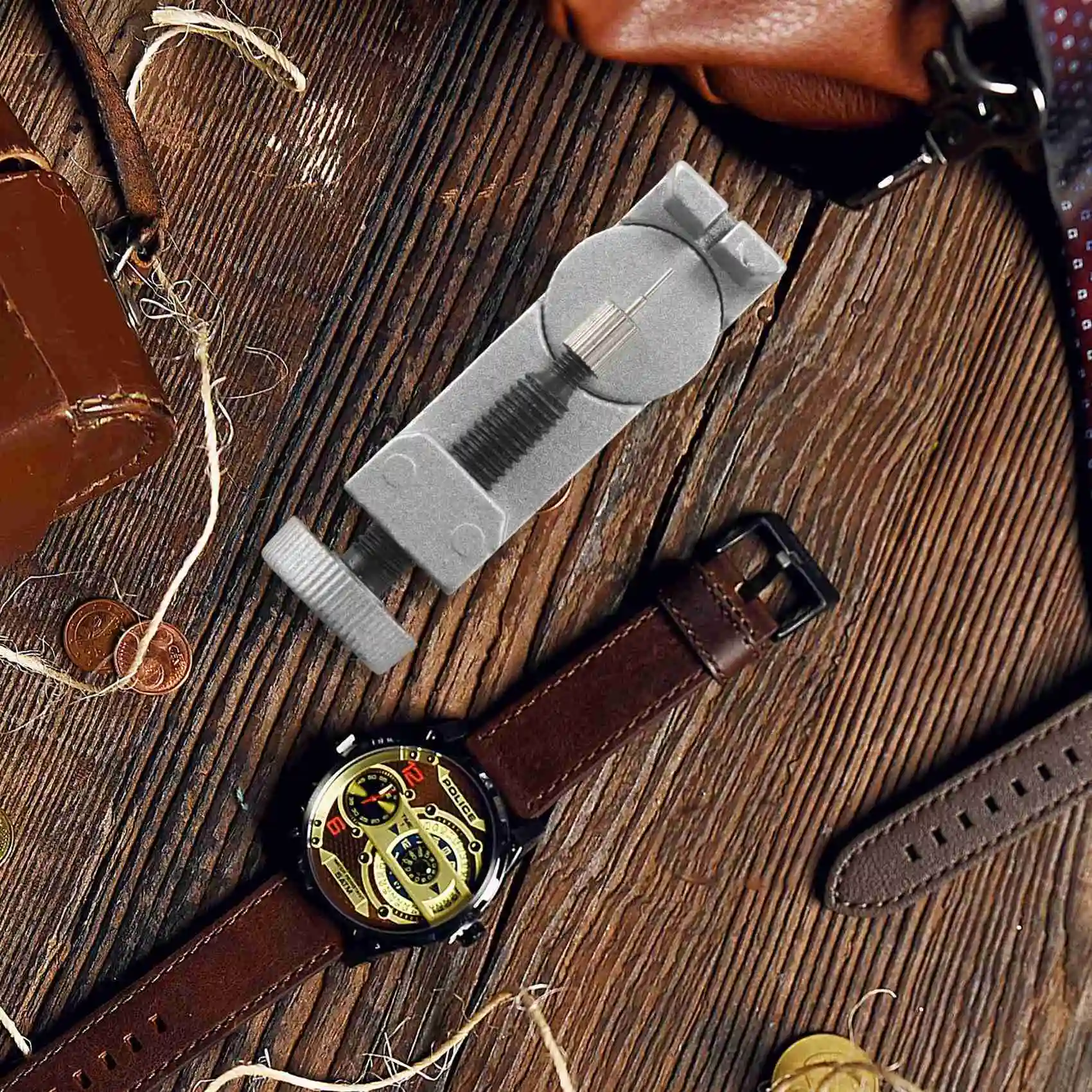 Kit de herramientas de reparación para quitar pasadores de eslabones de correa de reloj para relojeros con paquete de 3 pines adicionales