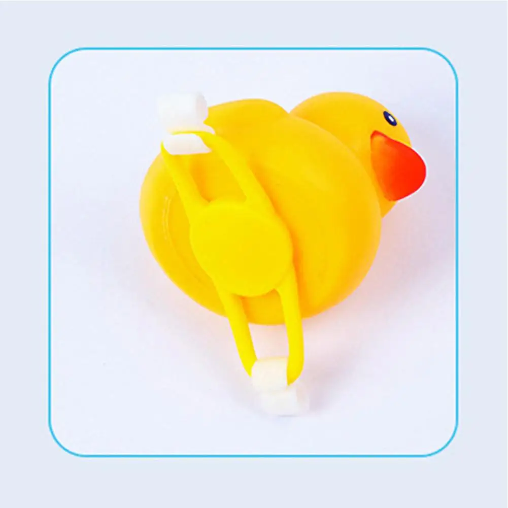 Cute Rubber Yellow Duck With Helmet Kids Bike Cute Decor Duck Bicycle Horns With Propeller Helmet Outdoor Cycling Accessories