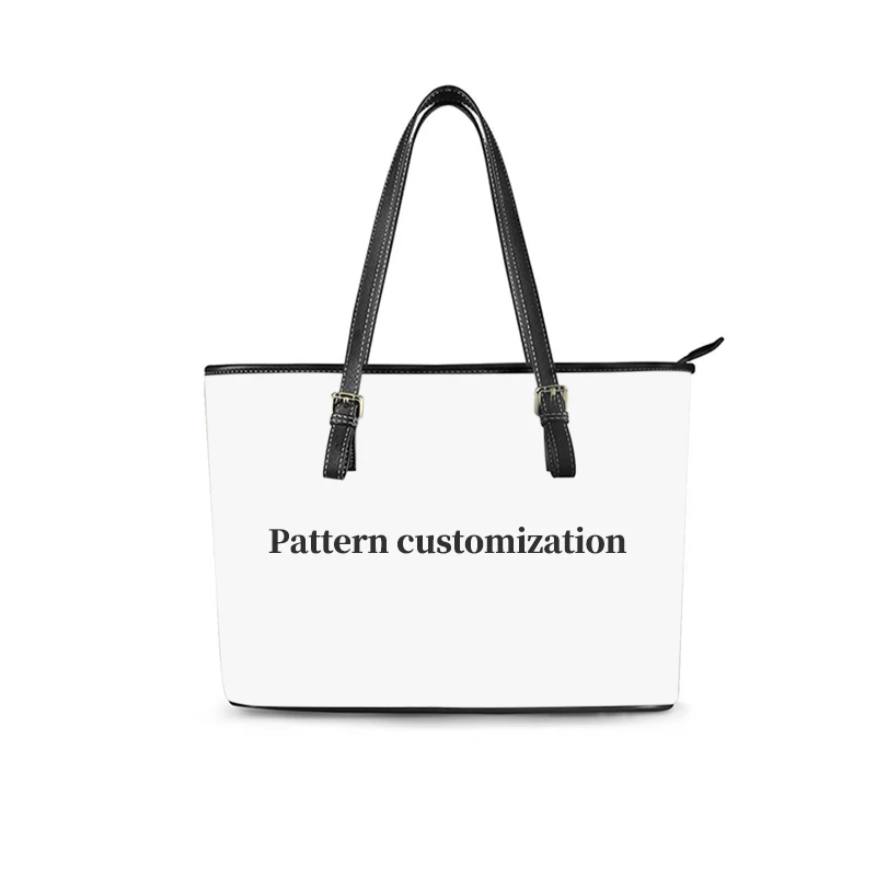 Personalized Patterns Customize Your Qwn Style Zipper Large Capacity Shoulder Bag Female PU Leather Fashion Tote Bag