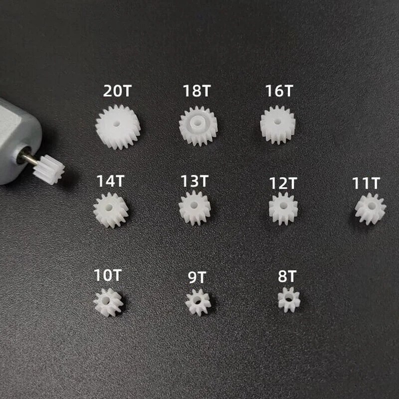 0.5Modulus Plastic Spindle Gear Small Motor Gear Reduction Gear Bore 1.95mm Nylon Tight Pinion Spur8/9/10/12/14/16/18Teeth