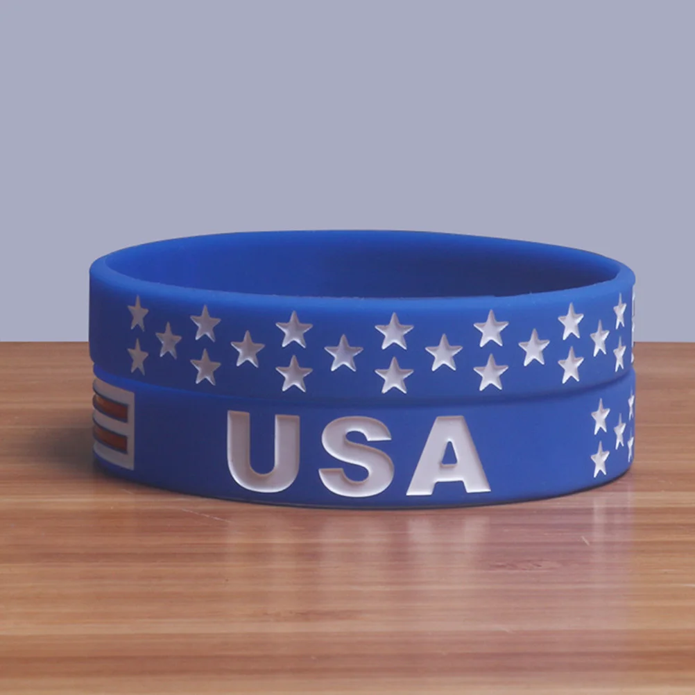 

National Flag Wristband Fashion Sports Bracelet Soft Comfortable Durable Cheer Country One Size Fits Most America Flag Wristband