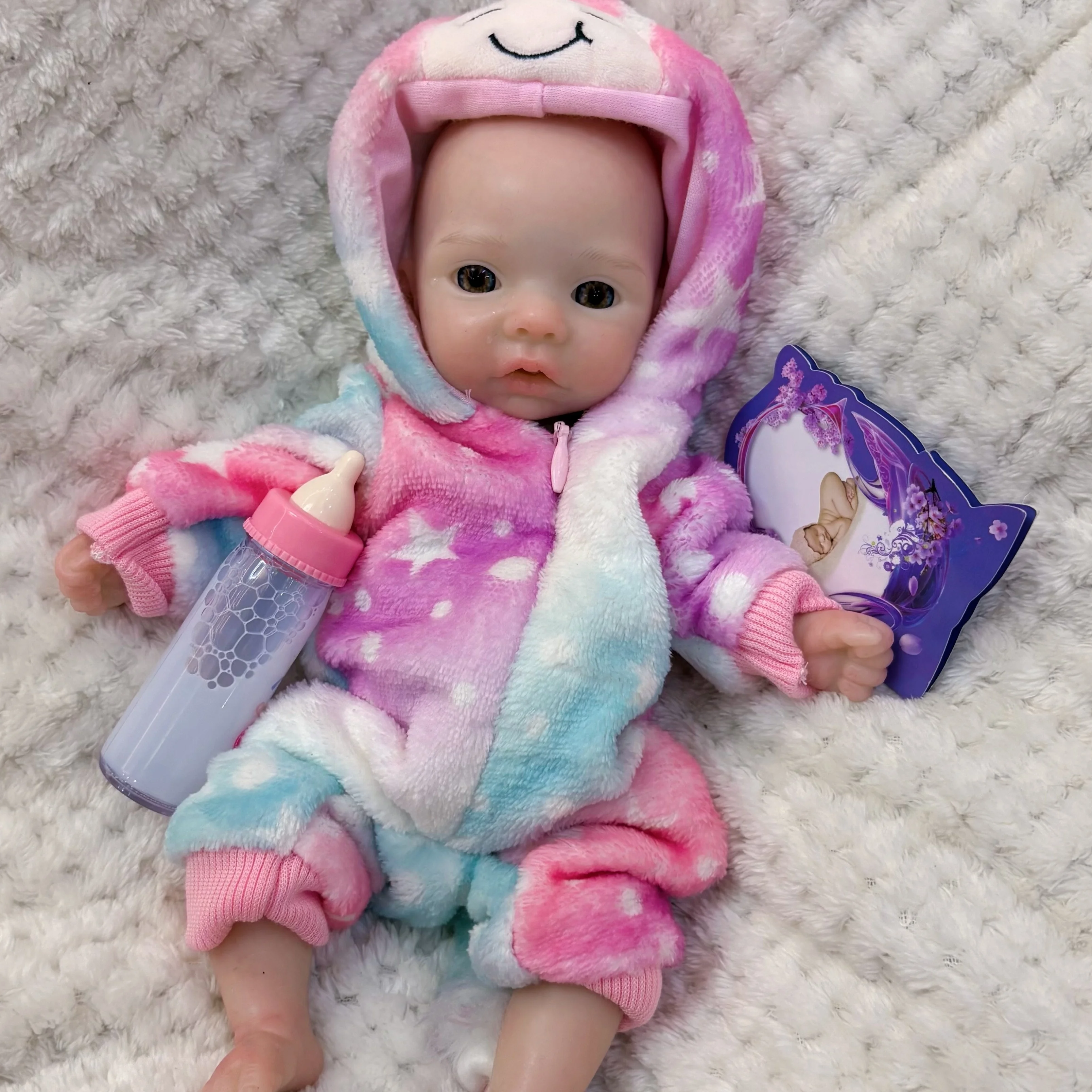 

New 10 Inch Full Silicone Reborn Girl Baby Doll For Children Birthday Gifts high color bald head can open one's mouth Bebe Doll