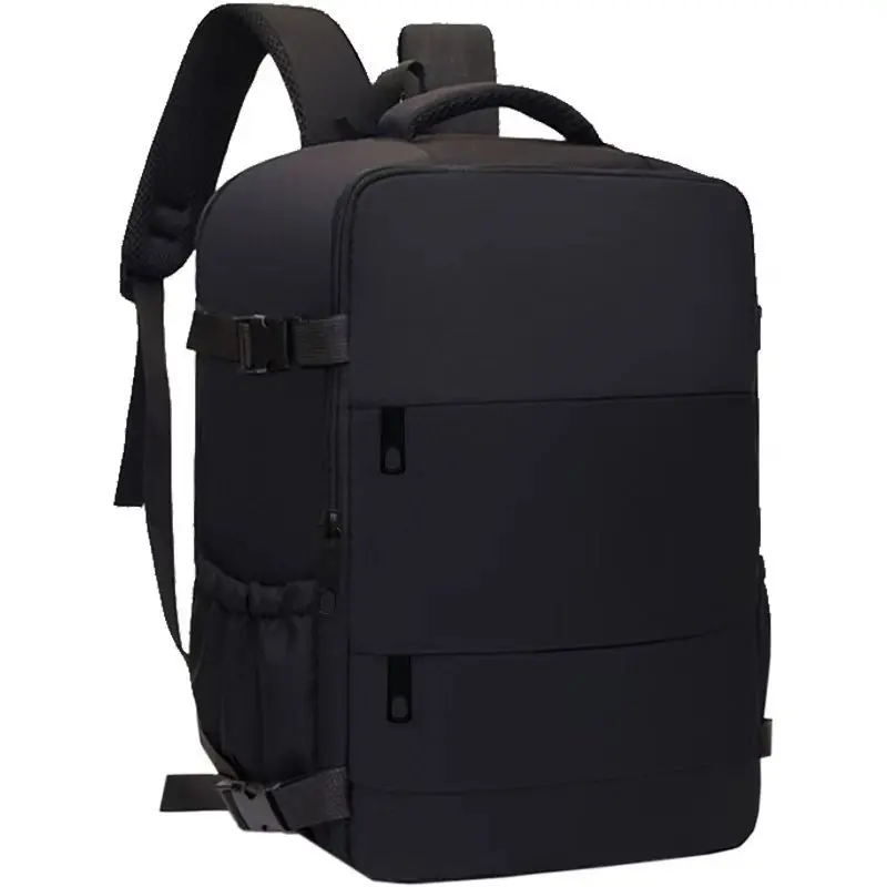 Lightweight Large Travel Backpack, Solid Color Minimalist Multifunctional Student School Bag