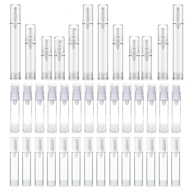 30Pcs 5-15ml Mini Plastic Spray Bottle Clear Lotion Pump Bottles Empty Perfume Atomizer Container For Liquid Essential Oil Cream