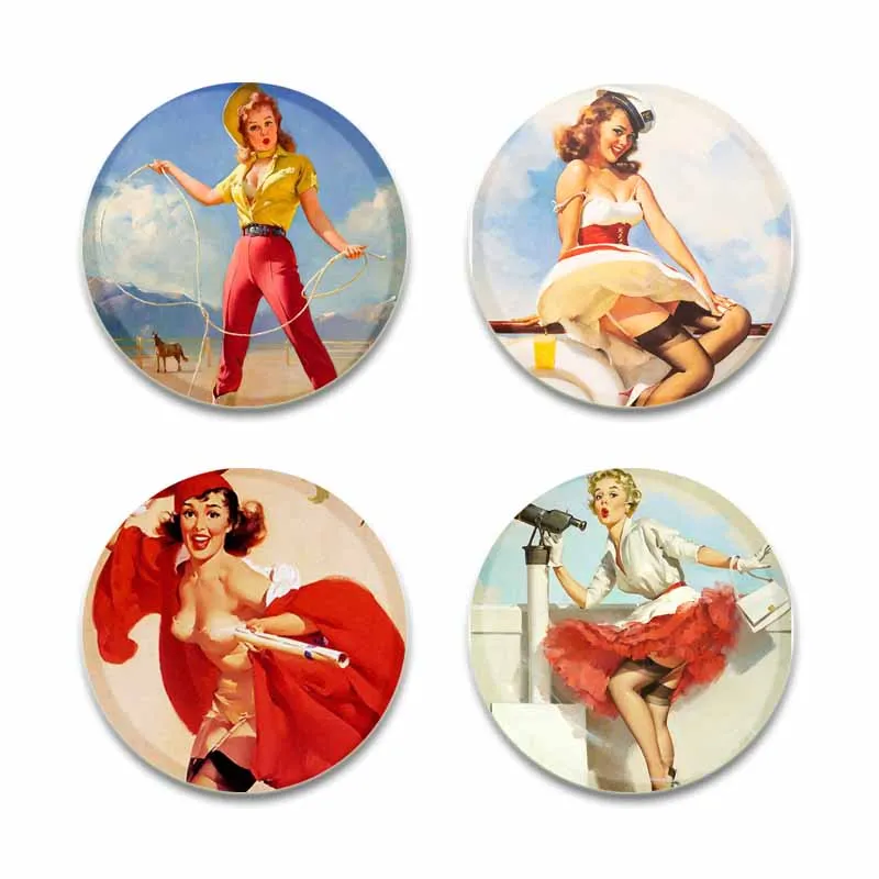 Fashion Jewelry Accessories Pin Up Girl Brooch Handmade Enamel Pins Cosplay Badge Clothes Backpack Hat Lapel Pin Gifts for Fans