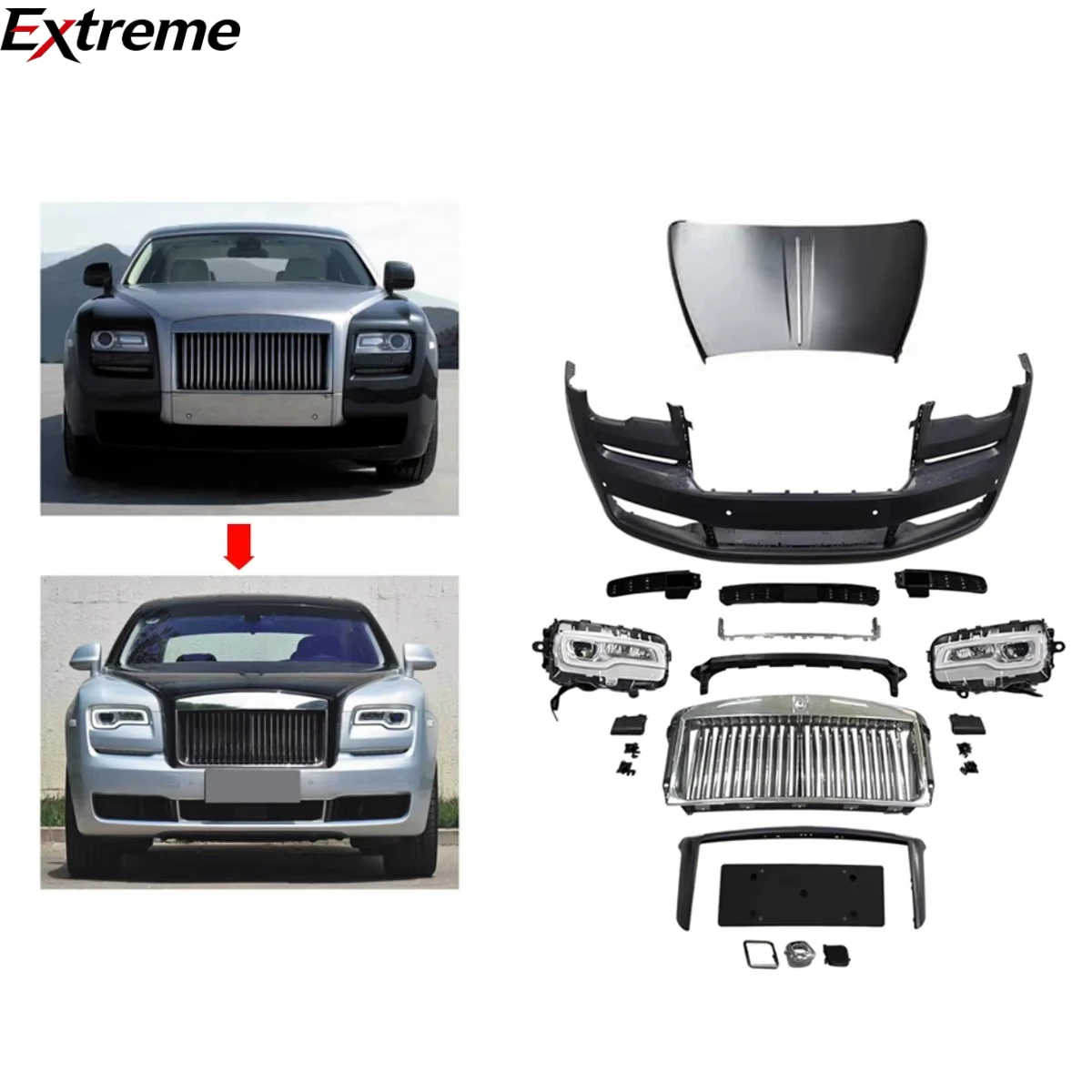 Factory Price Hood Bumpers Body Kit for Rolls-Royce Ghost Generation 1 2010-2014 Change to Generation 3 2020 Model.