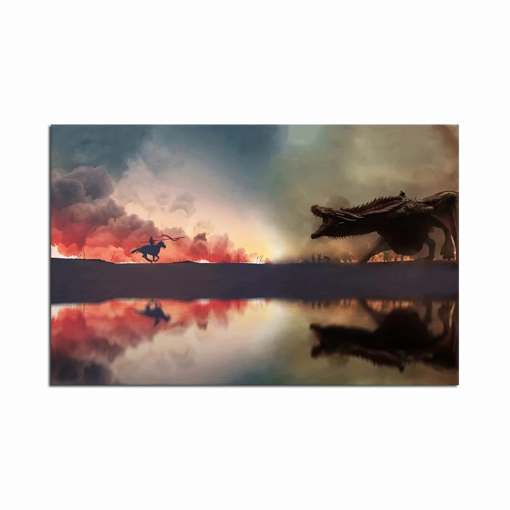 Game Iron Thrones Poster, Fantasy Drama TV Series Schilderen, Vintage Wall Art, Canvas Print Foto, voor Woonkamer Home Decor