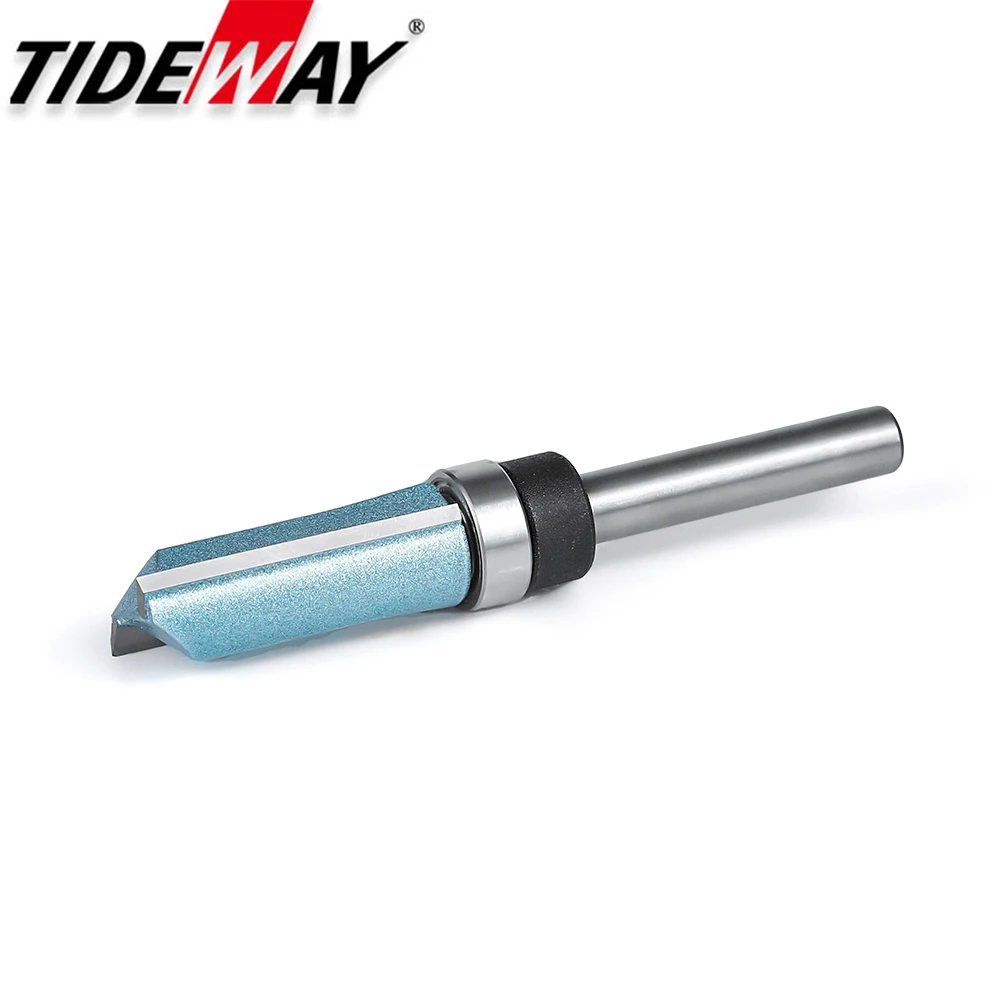 1pc 1/2" 1/4" Shank Flush Trim Router Bit For Wood Tungsten Steel  Straight Bit With Bearing Woodworking Cutting Milling Cutter