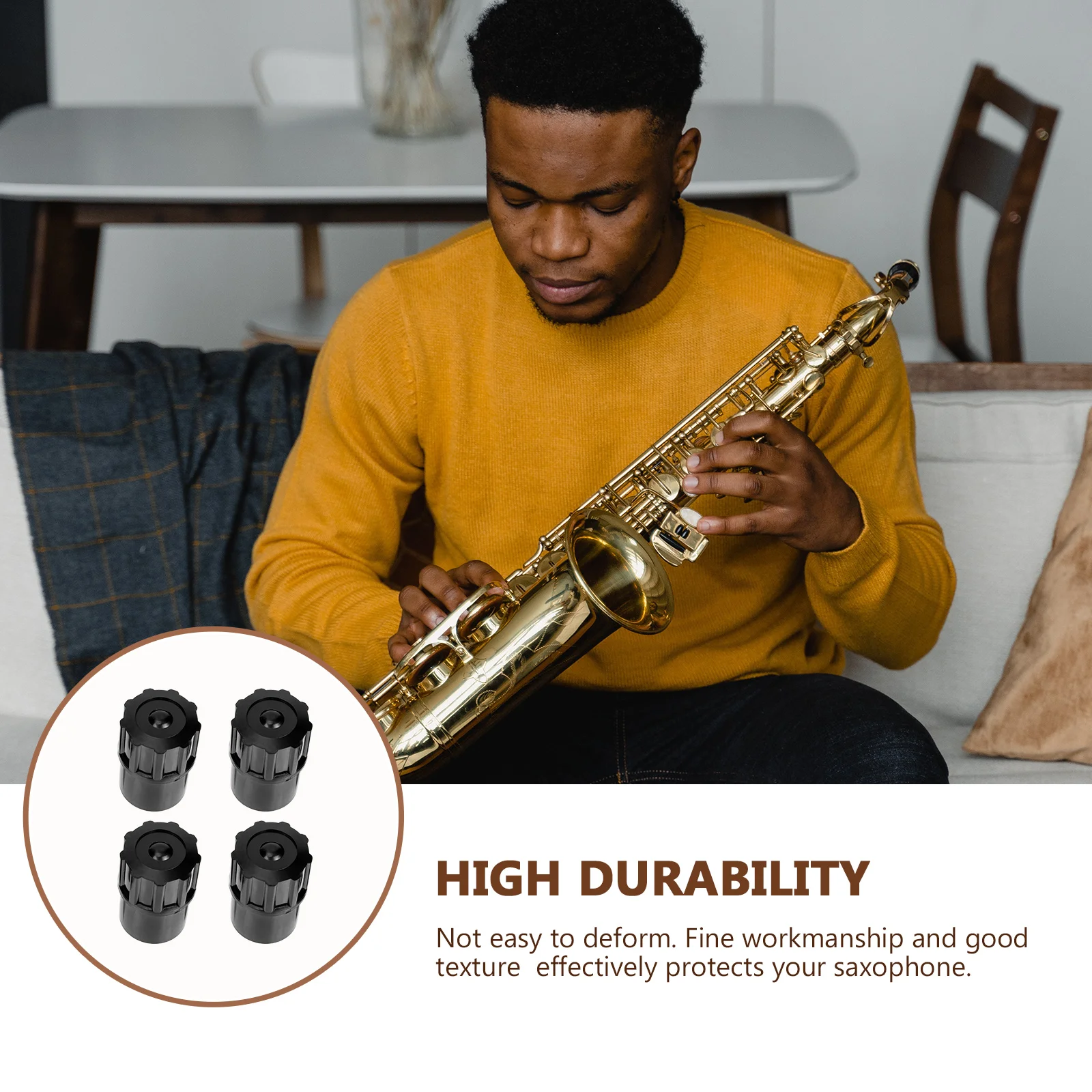 

4 Pcs Saxophone Hat Music Instrument Supply Alto Small Plug Accessory Part Plastic Musical Stopper Practical
