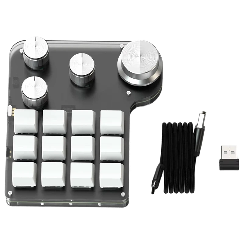 Mini USB Programming Custom Macro 12 Keys 4 Knobs RGB BT Mechanical Keyboar Gaming Keypad Mechanical Hotswap Macropad B-ABVP