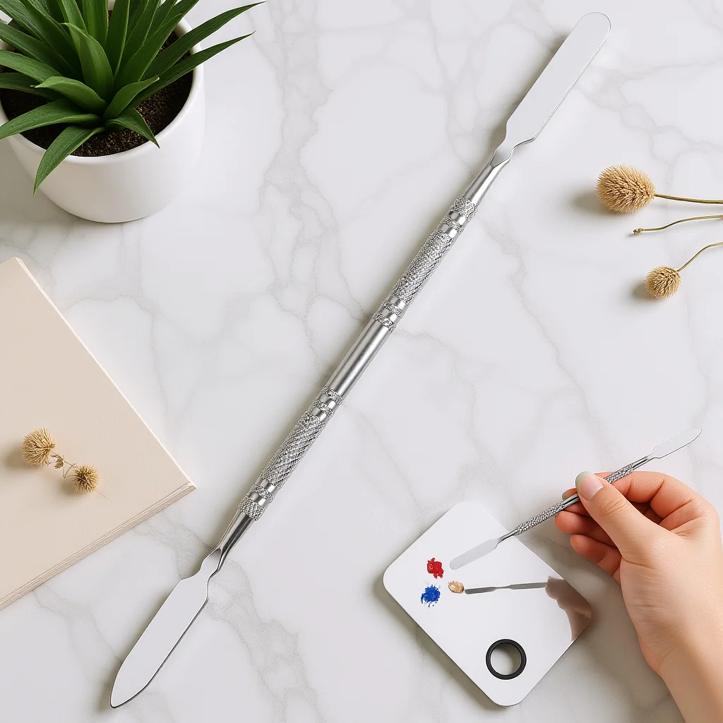 أداة خلط احترافية من الفولاذ المقاوم للصدأ لمستحضرات التجميل، قضيب مزج كريم الأساس، عصا خلط مكياج مزخرفة متينة #6