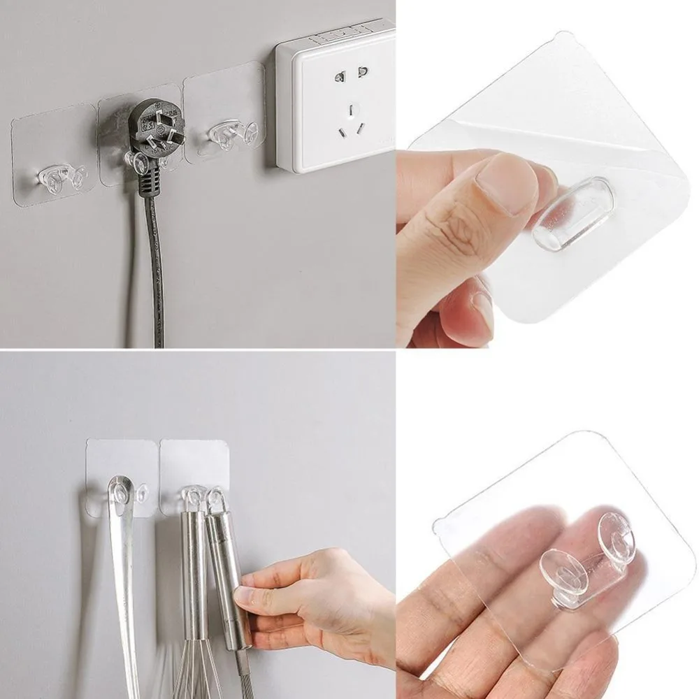 5/1pcs Wall Storage Hook Punch-free Power Plug Socket Holder Kitchen Stealth Hook Wall Adhesive Hanger Bathroom Wholesale Hot