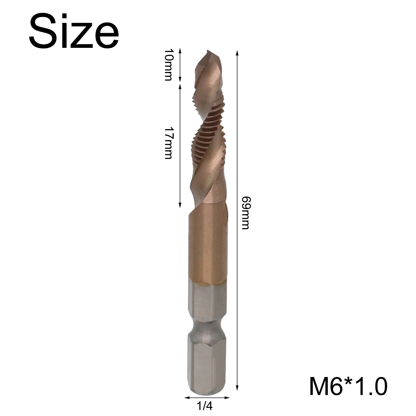 1pc/6pc Cobalt Tapping Drilling Integrated Composite Tap Tools M3-M10 For Mechanic 3 In 1 Quick Change Metal Woodworking Tools