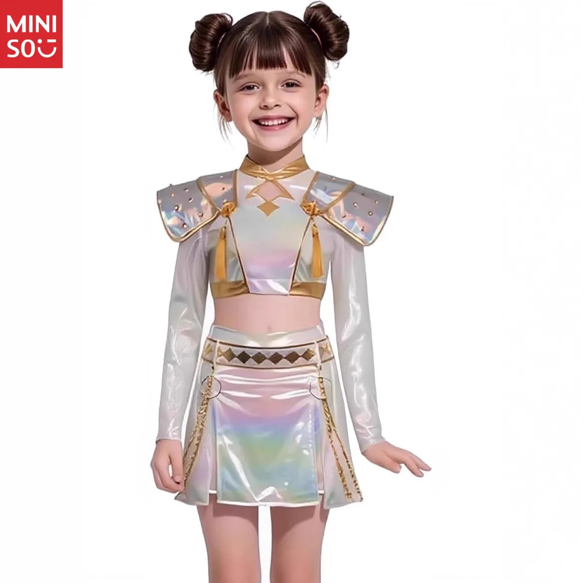 Miniso Witcher Girl Group Mira Platinum Cosplay, Anime Zoe Lumi Weiß Bühnenoutfit Performance Kostüm