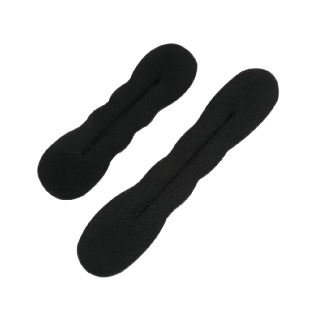 

2pcs Curly Bun Iron Set Thick Donuts Buns Large Black Shaper Sponge Maker Styling Tool Hair Braider Braider