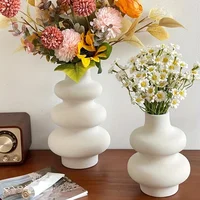 1/2Pcs Ceramic Vase,Off Round Modern Dried Flower Vase,Pampas Flower Boho Home Decor Vase For Centerpiece Wedding Dinner Table 8