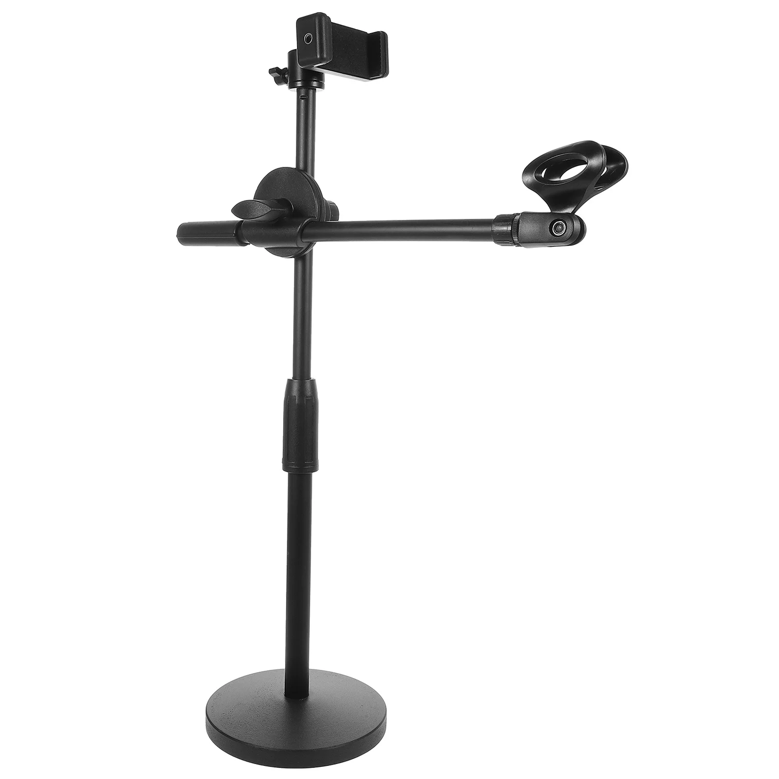 

Adjustable Desktop Mic Stand Cell Phone Clip Universal Microphone Holder 360 Degree Rotation Support Rod For Shock Mounts Mic