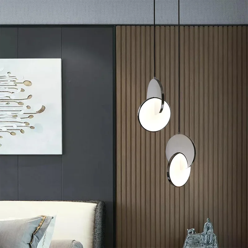 Modern LED Ring Circle Chandeliers Gold Iron Pendant Lights Home Decor Indoor Lighting Living Dining Room Hanging Ceiling Lamps