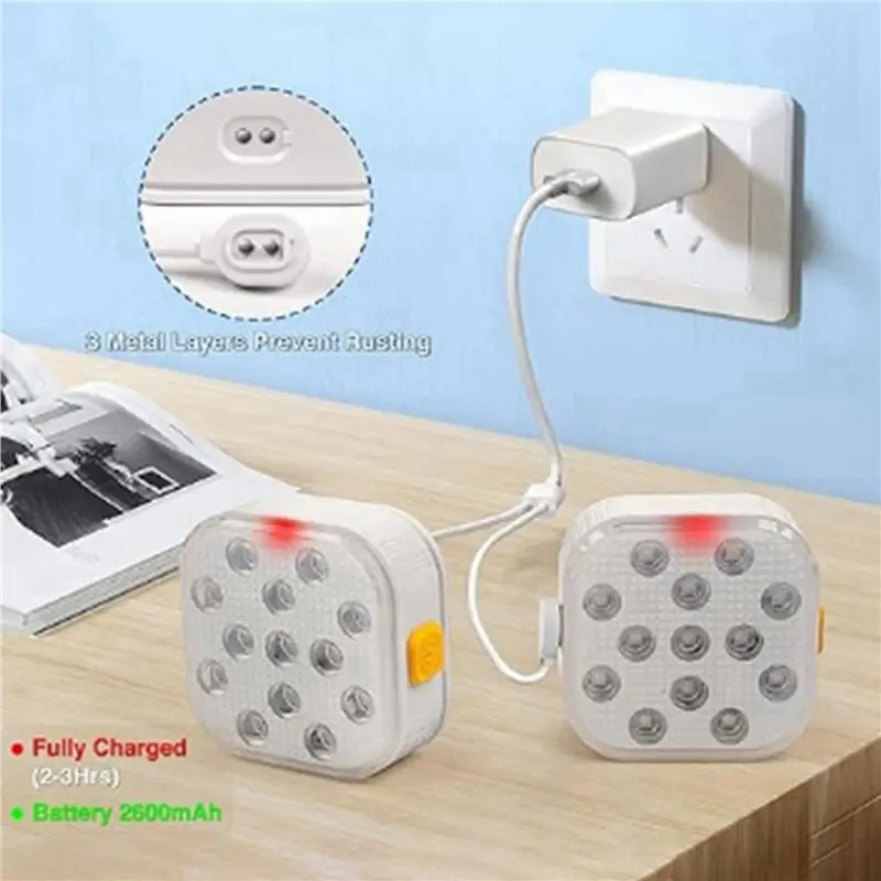 【HAPPY】2X Rechargeable Submersible Pool Lights With Remote, IP68 Waterproof 16 Color Changing LED Lights With Glue