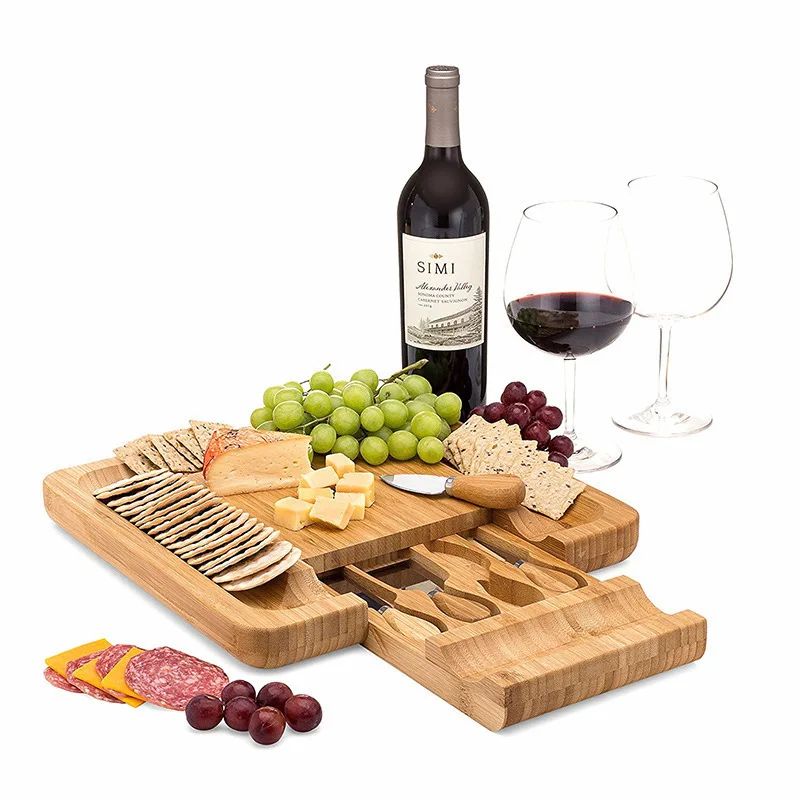 

Bamboo Cheese Board Set Cheese Board Drawer Cutting Board Square