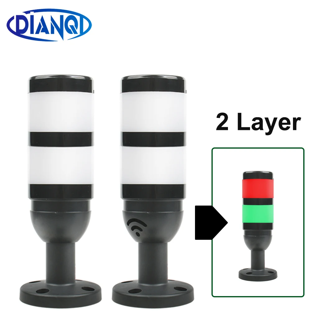 

LED Signal Alarm caution light for machinery Tower lamp Red Green Industrial Stack light Flash/Steady Light DC12V24V