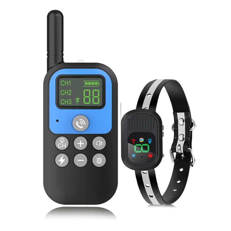 

1500 meters voice remote control dog trainer pet trainer intelligent anti-barking pet dog collar electric neck