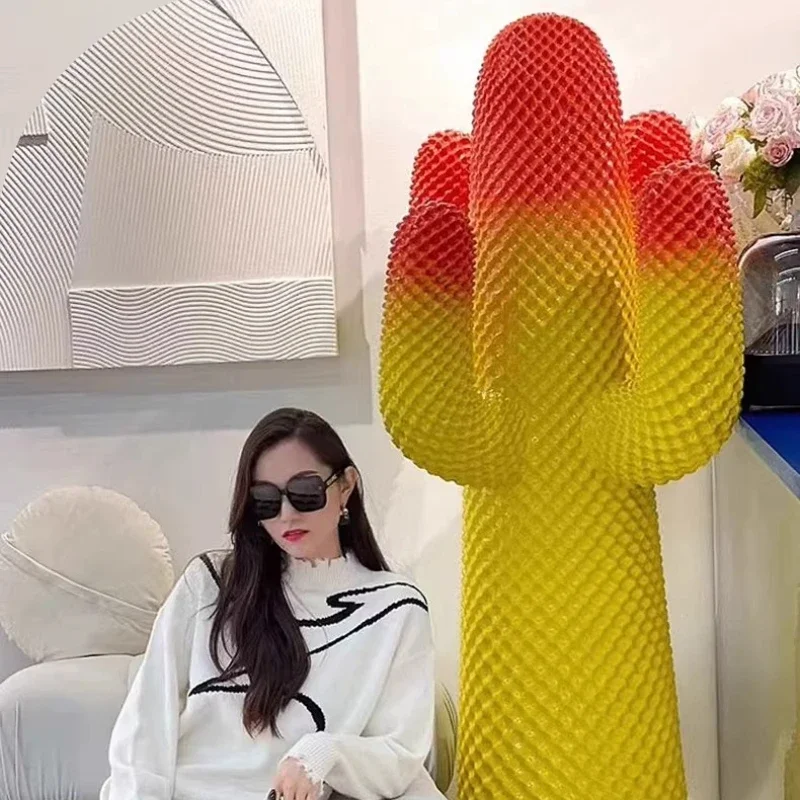 Modern Room Decor 90cm Cactus Floor Ornaments Clothing Racks,Living Room,Resin Sculpture,Simulated Plants Large Decoration