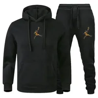 Autumn and winter basketball men's casual jogging fitness sportswear, fashionable long-sleeved sportswear + casual pants