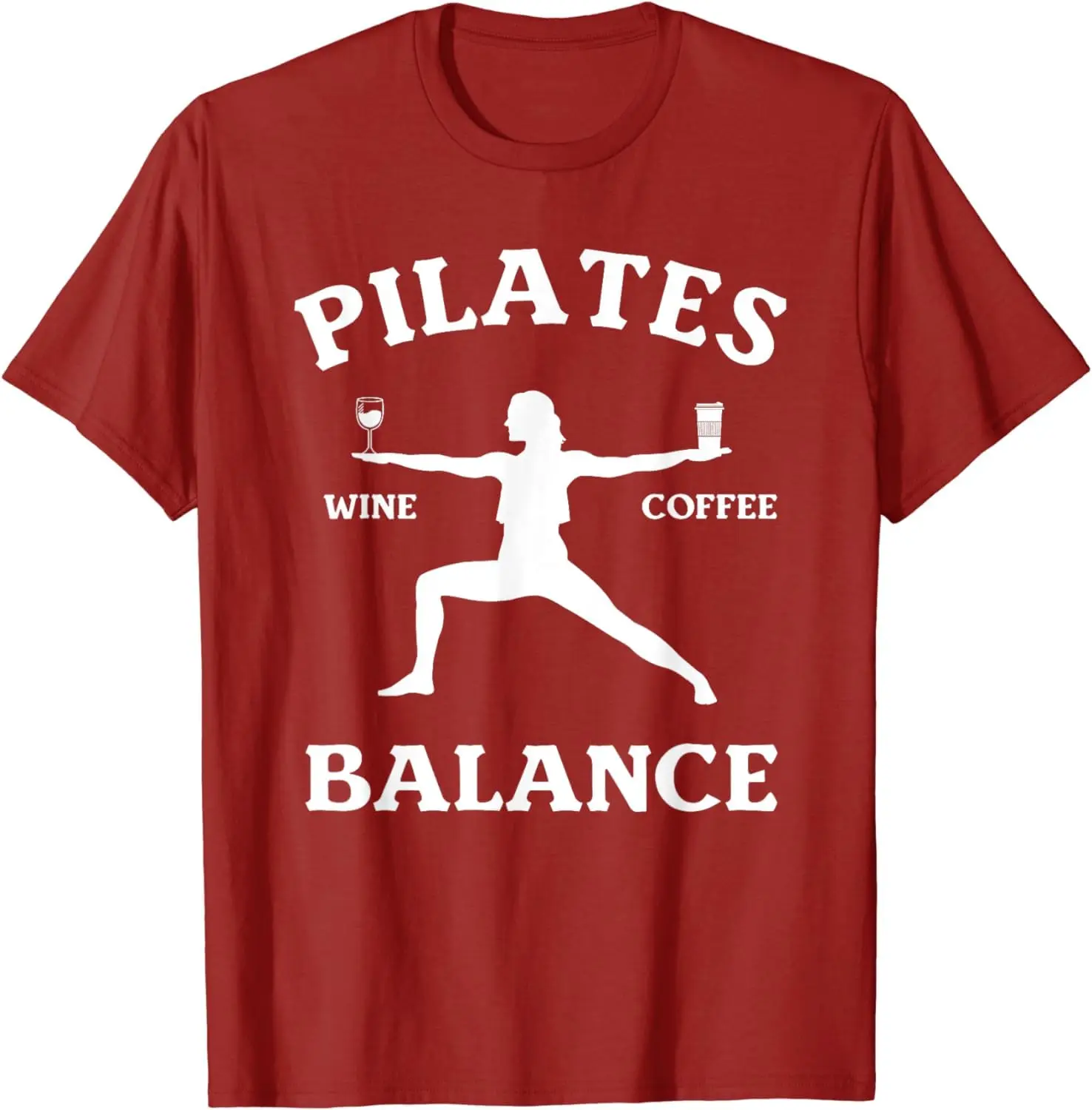 Pilates Wine Coffee Balance Instructor Workout T-Shirt Unisex T-shirts For Summer Tees Cotton Luxury Brand