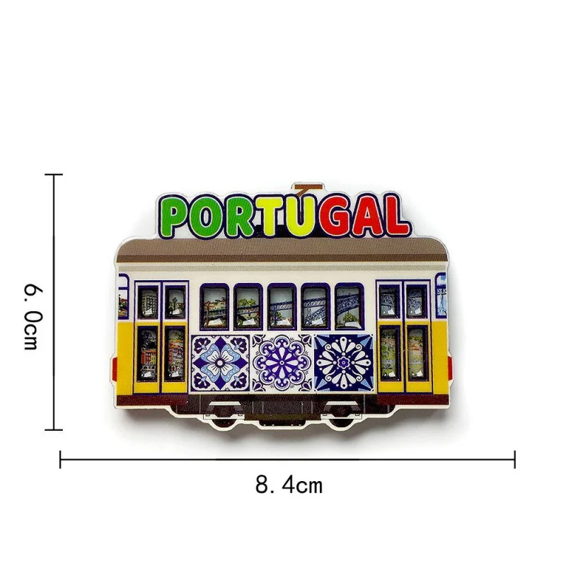 

European Portugal Characteristic Tram 3D Decoration Tourist Souvenir Creative Gift Magnetic Sticker Fridge Magnet