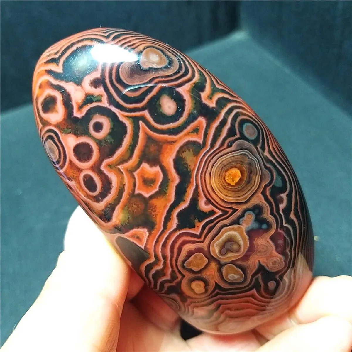Large Stone Art Translucent Beauty Banded Agate, Tumbled Polished Stone, Gift Giving, Natural Stone, Crystal Collection
