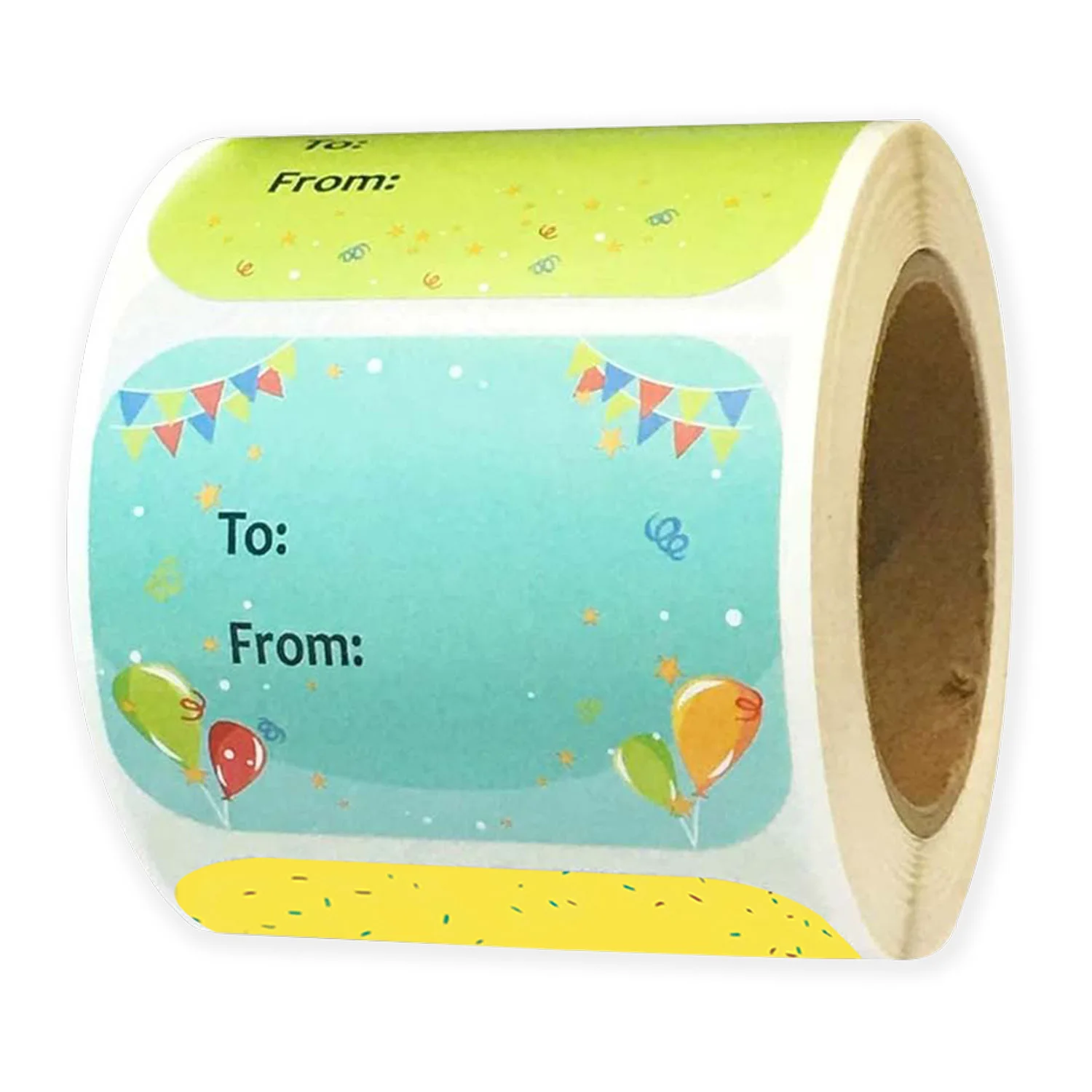 50-200 stuks Happy Birthday Cadeaukaartjes Naamplaatjes Stickers 1,5 x 2 inch - Rechthoek Kerst tot vanaf labels Briefpapierstickers