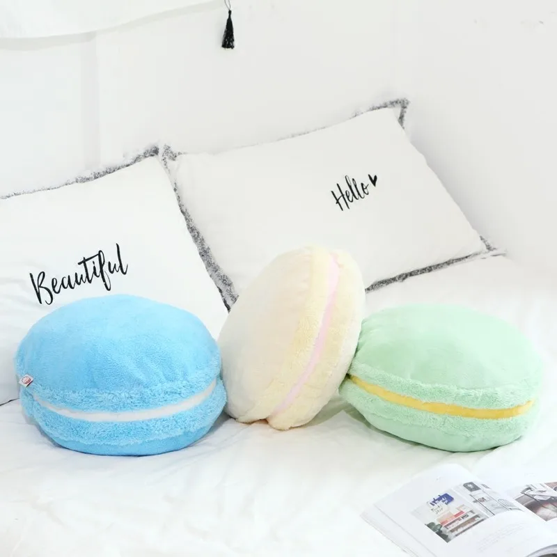 37CM Macaron Throw Pillow Waist Cushion Girl Heart Sofa Filled Toy Waist Pillow Solid Color Household Cushion Throw Pillow