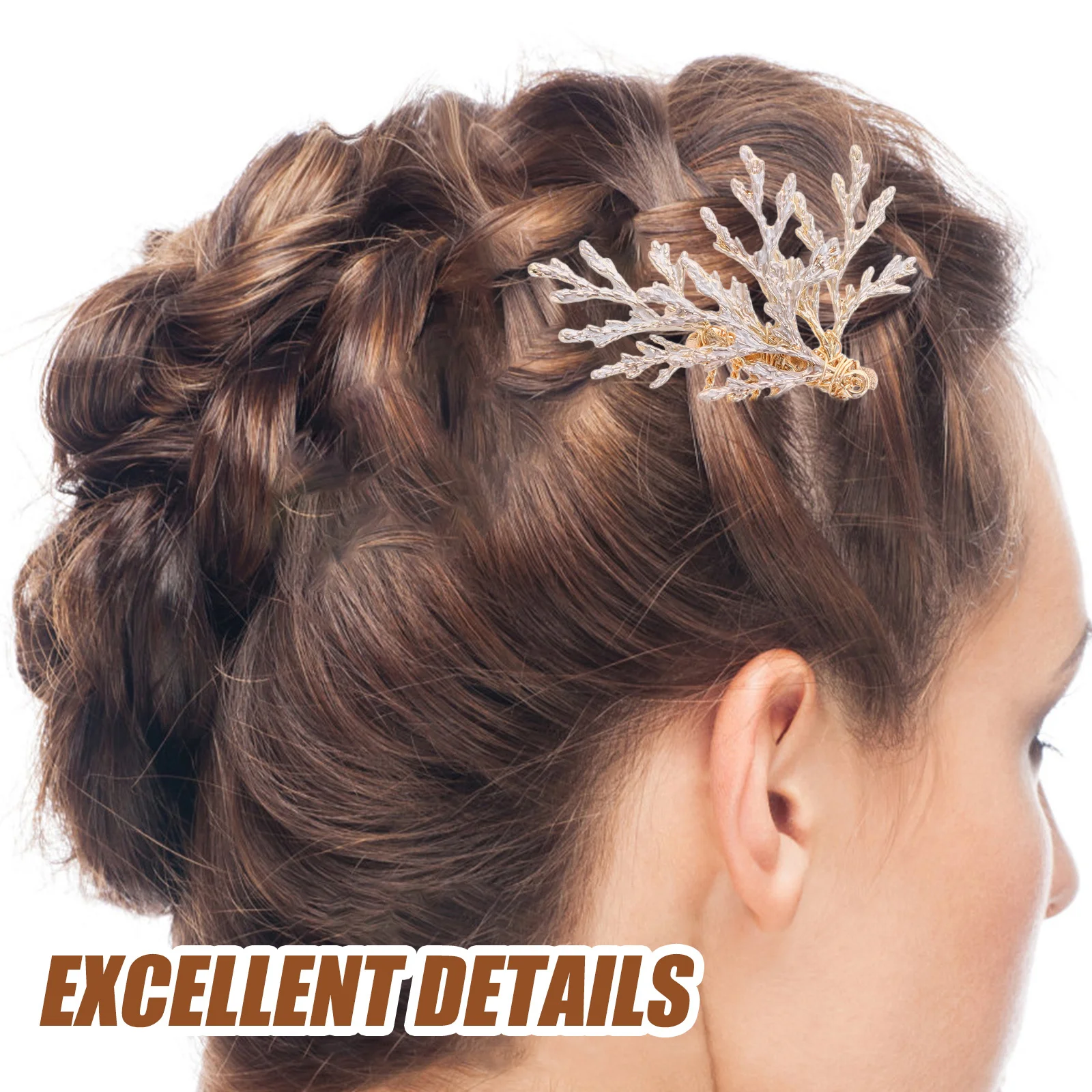 قطعتان من مشط الشعر الذهبي، أمشاط جانبية للشعر عتيقة للنساء، إكسسوارات الزفاف، أمشاط رائعة أنيقة لتاريخ أعياد الميلاد