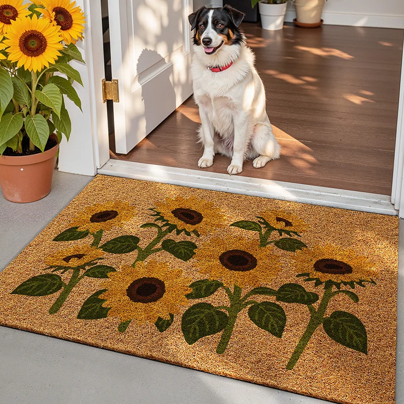 Rustic Coir-Look Doormat, Heavy Duty Outdoor Entrance Mat, High Efficiency Dirt Trapper, Wear Resistant for Porch Doorway