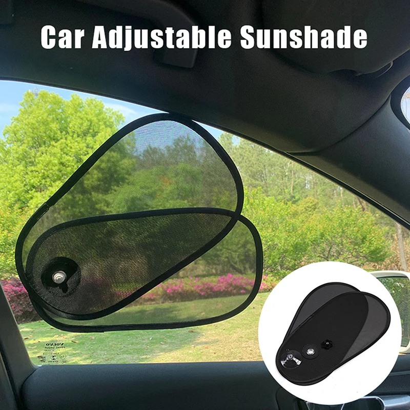 Rotatable Car Side Window Sunshade Suction Cup Type Folding Car Sunshade Curtain UV Protection Universal Black Sun Visor