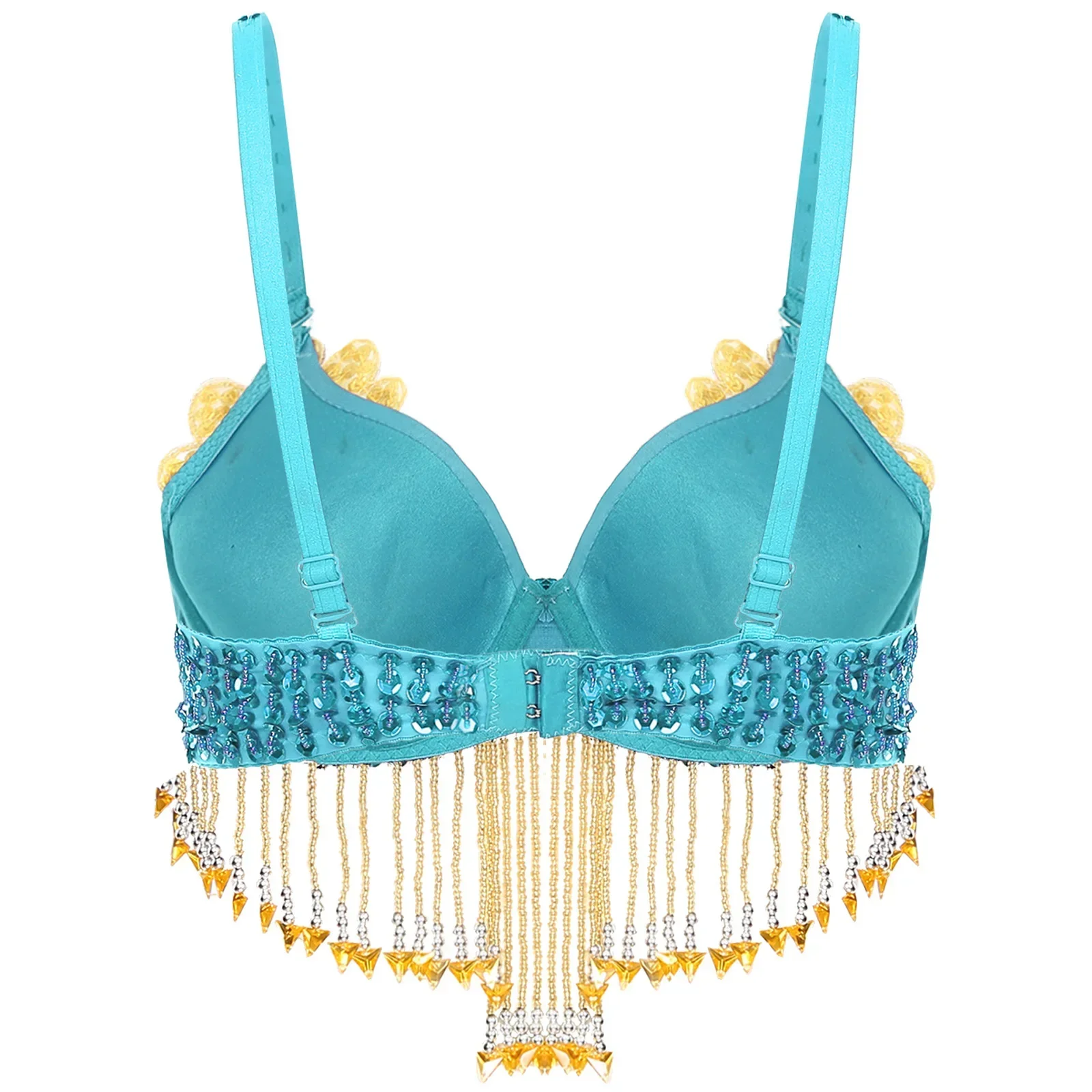 Damskie topy do tańca brzucha z cekinami, na rave, festiwal, imprezę, do klubu, zdobione koralikami i frędzlami, biustonosze, kostiumy na Halloween, do występów tanecznych na scenie.