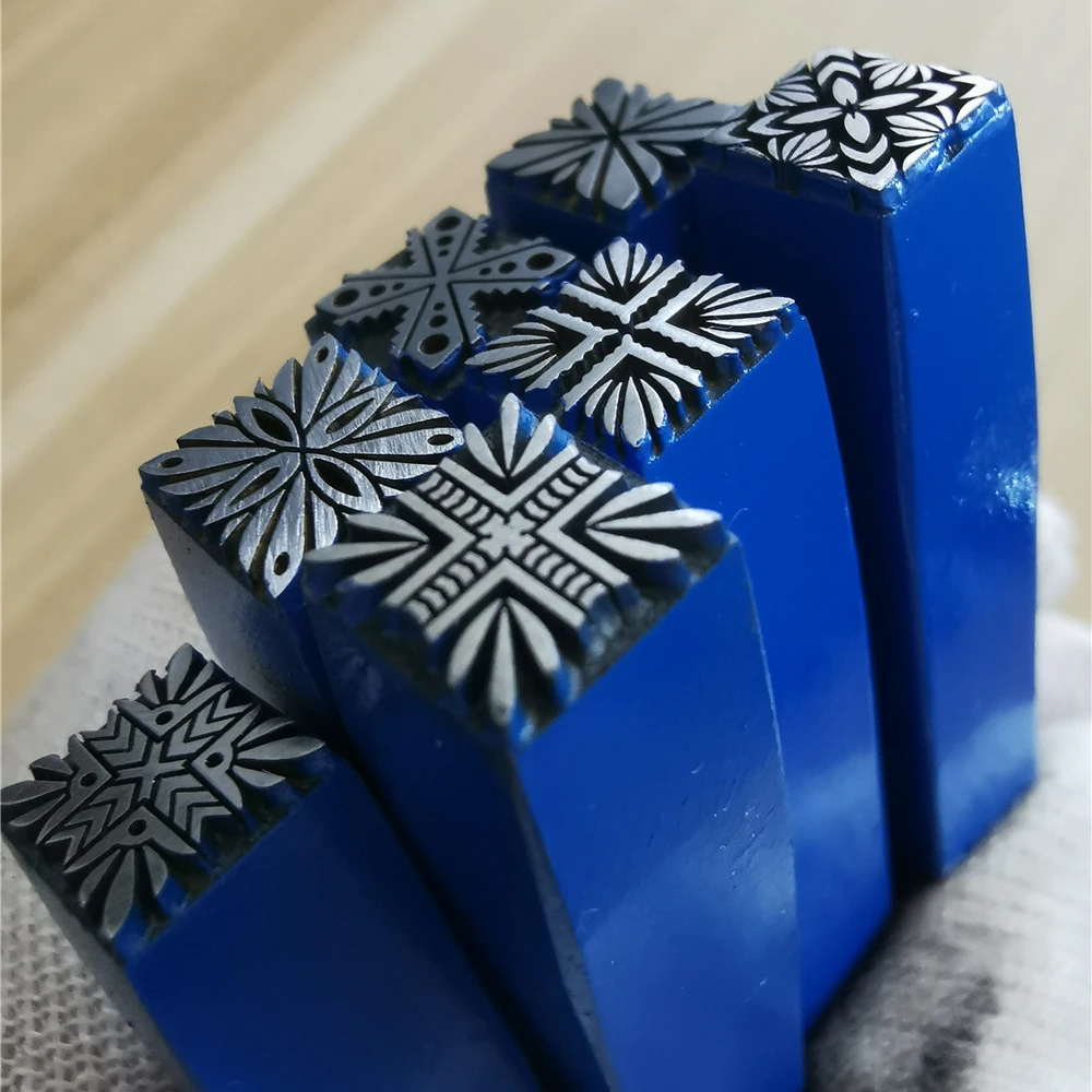 8mm Square Vintage Pattern Metal Stamping Punch Jewelry Punching Tool Steel Stamper Silver Bracelet Leather Custom Logo Press