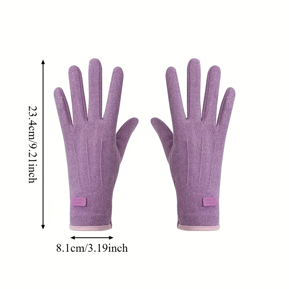 Autumn and Winter Warm Thick Gloves for Women, Finger Warm Outdoor Gloves for Women, Decorative Gloves for Winter