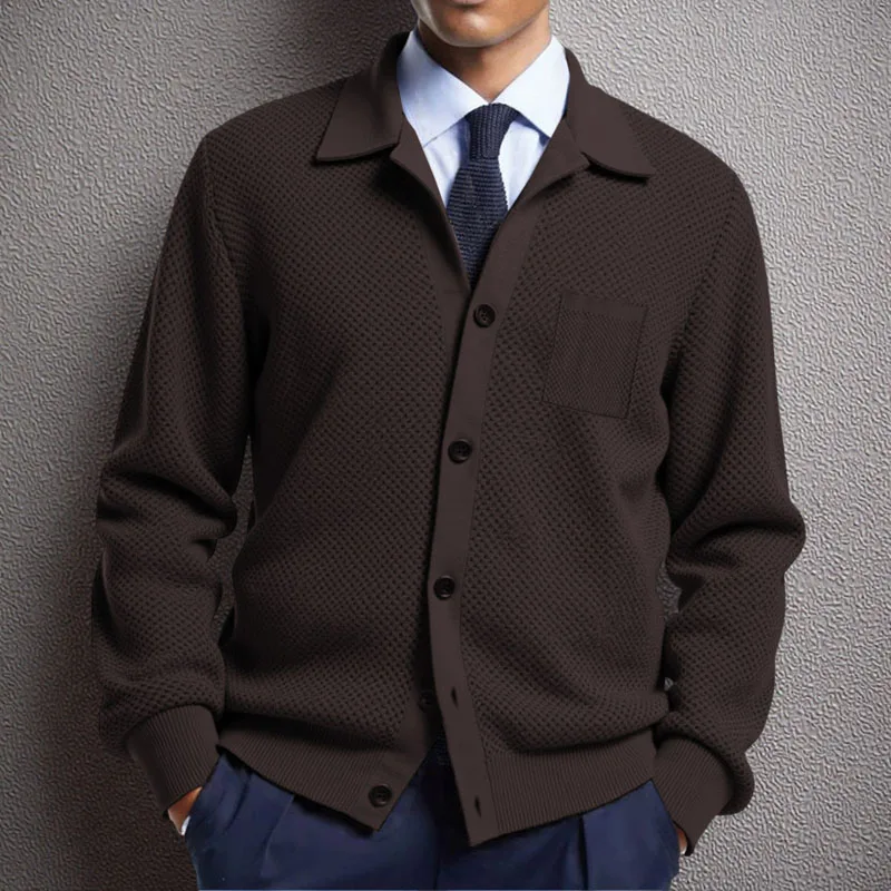 

Business Style Mens Cardigan Sweaters Button Solid Color Sweater Coat Men Autumn Winter Thick Warm Men's Knitted Clothing SY0215